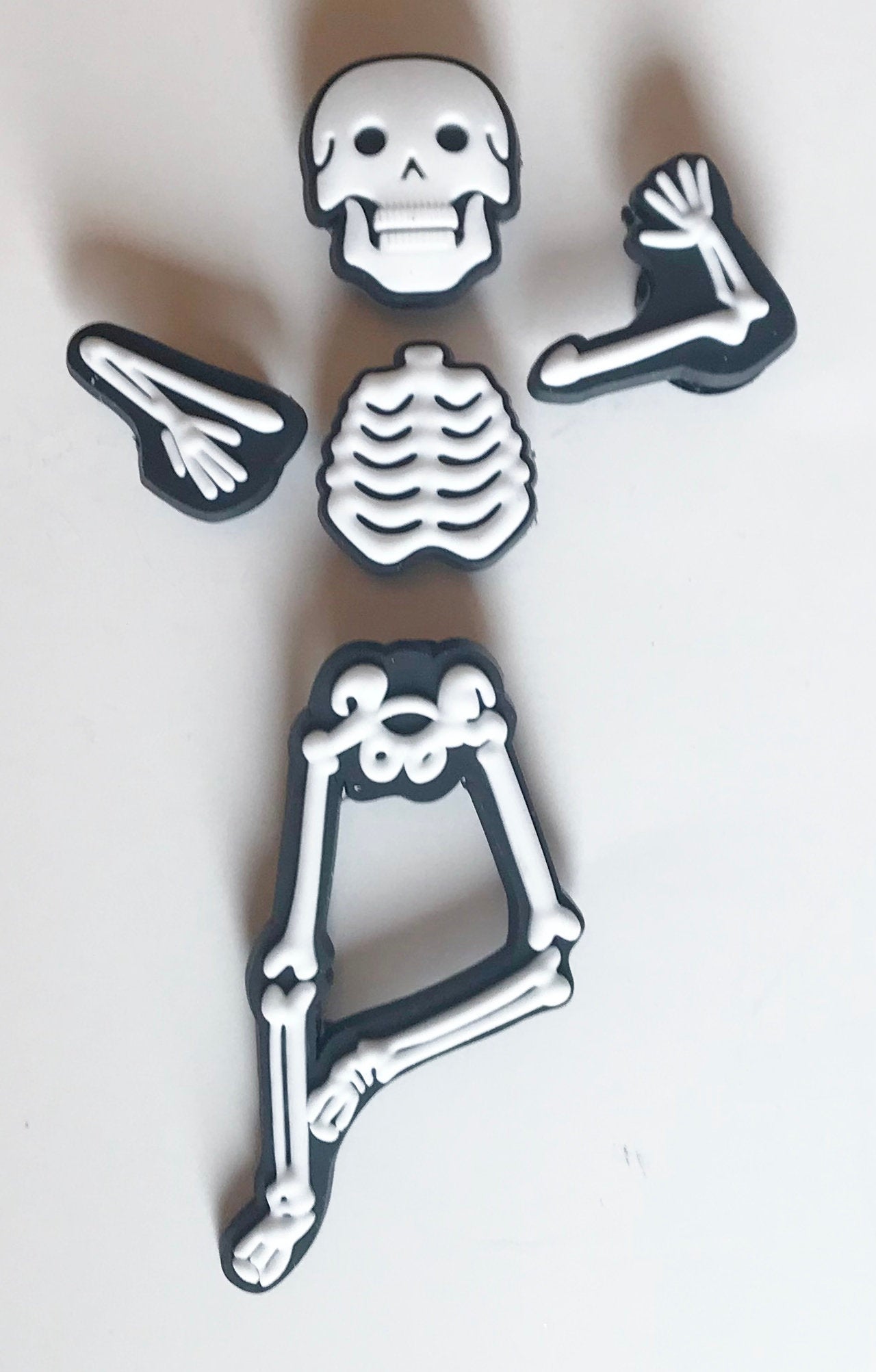 Halloween themed shoe charms, zombies, skeleton, ghosts, reaper, bats, spider