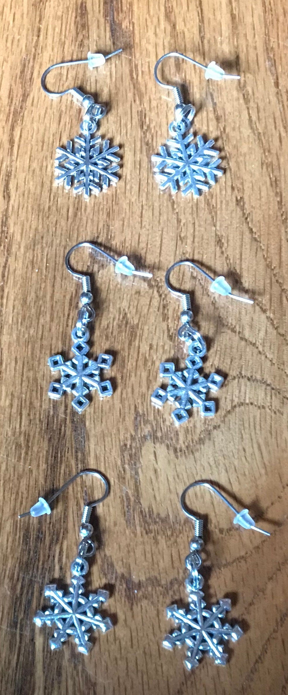 Christmas dangle earrings, alloy charms, Santa, snowman, gift, tree, stocking, mittens, snowflakes, wreath, bells, gifts, stocking stuffers, fast shipping