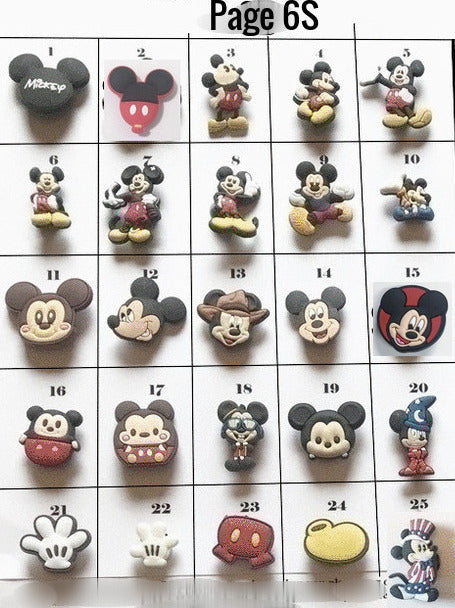 Clearance Shoe charms cartoon and movie themed, random, mice, duck