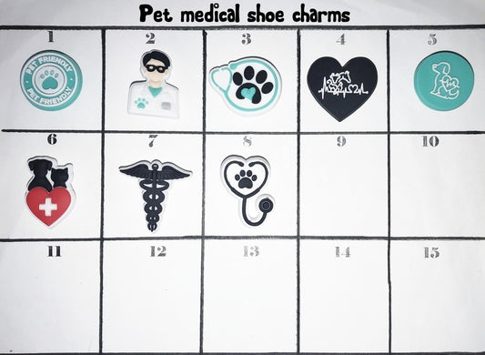 Shoe charms pet medical themed