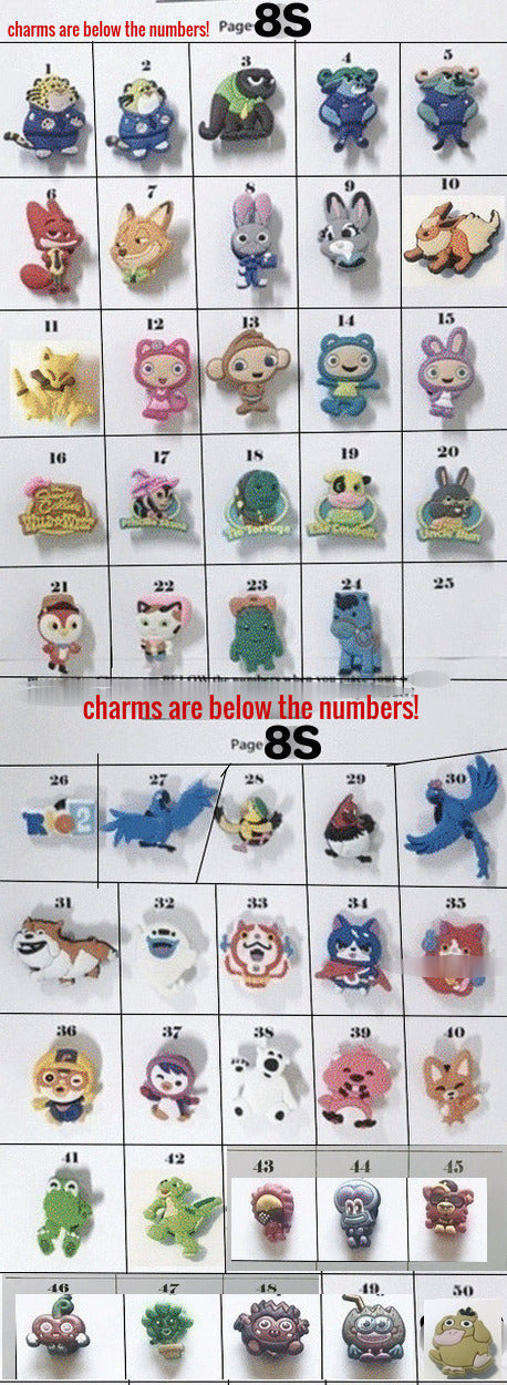 Clearance Shoe charms cartoon and movie themed, random, zootopia, rio, more